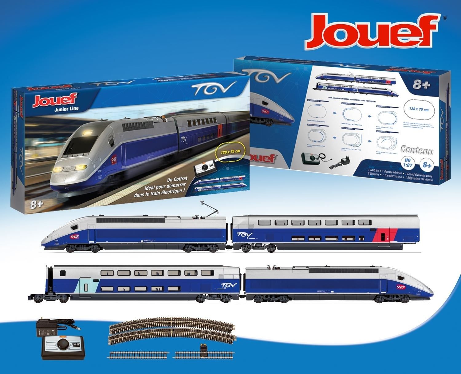 希少&美品】Jouef製 TGV フランス高速鉄道 4両 & 線路セット HOゲージ 