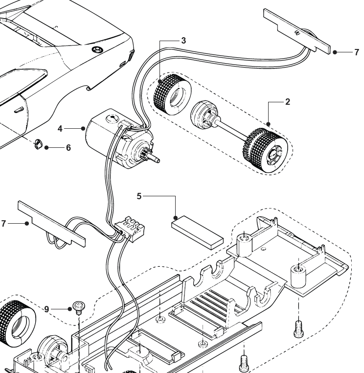 Lights PCB &amp; car wire harness, Dodge Charger PCB (C3064)