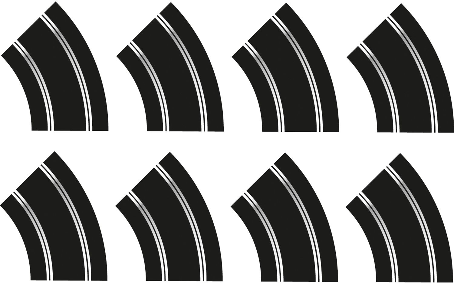 Scalextric R2 Curves (x8) Track Extension Pack