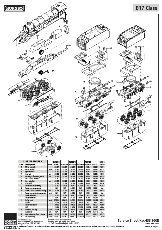 LNER, Class B17/5 4-6-0, 2859 'East Anglian' - Era 3