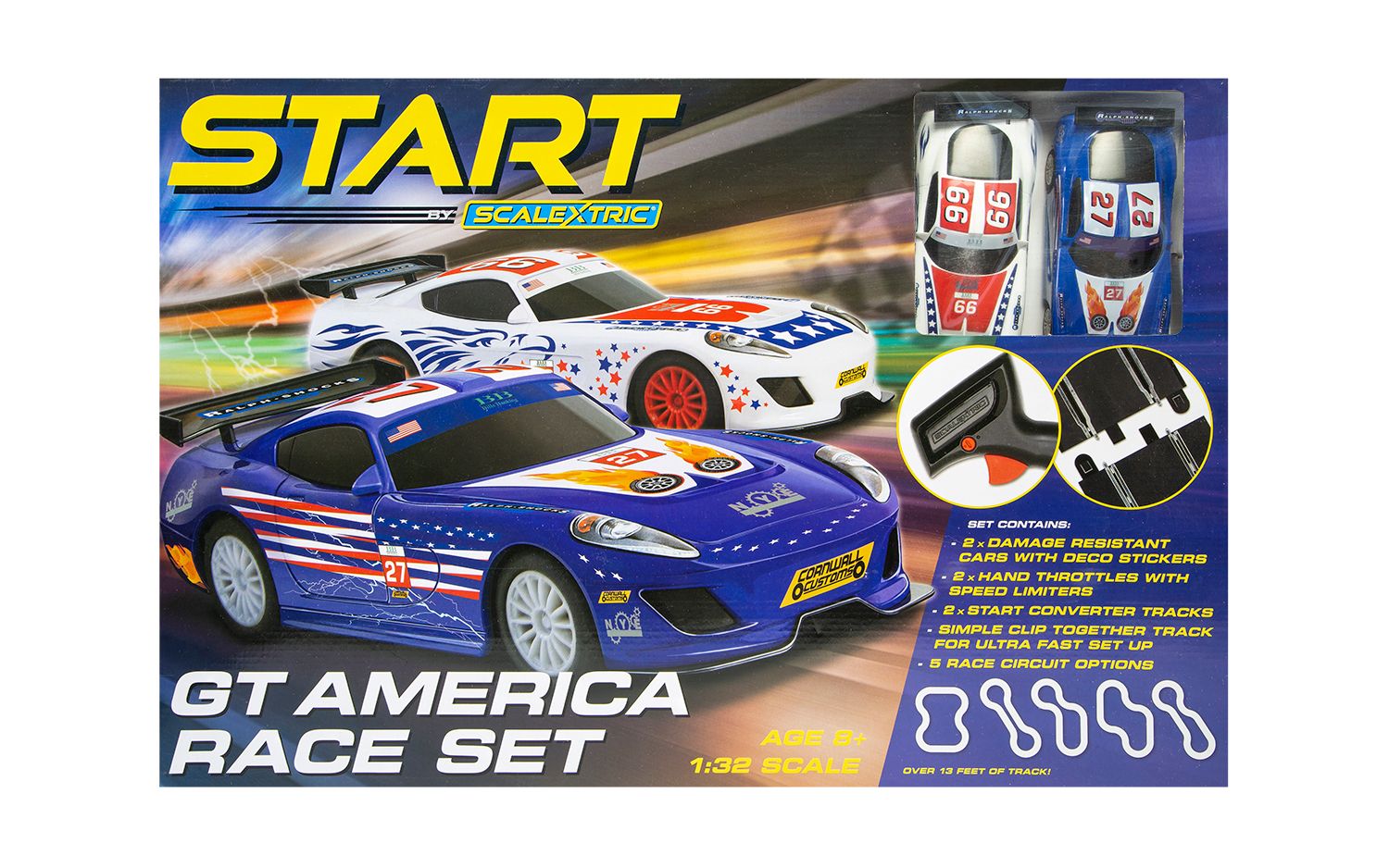 C1411T Scalextric | START GT AMERICA RACE - Slot Car Racing Set