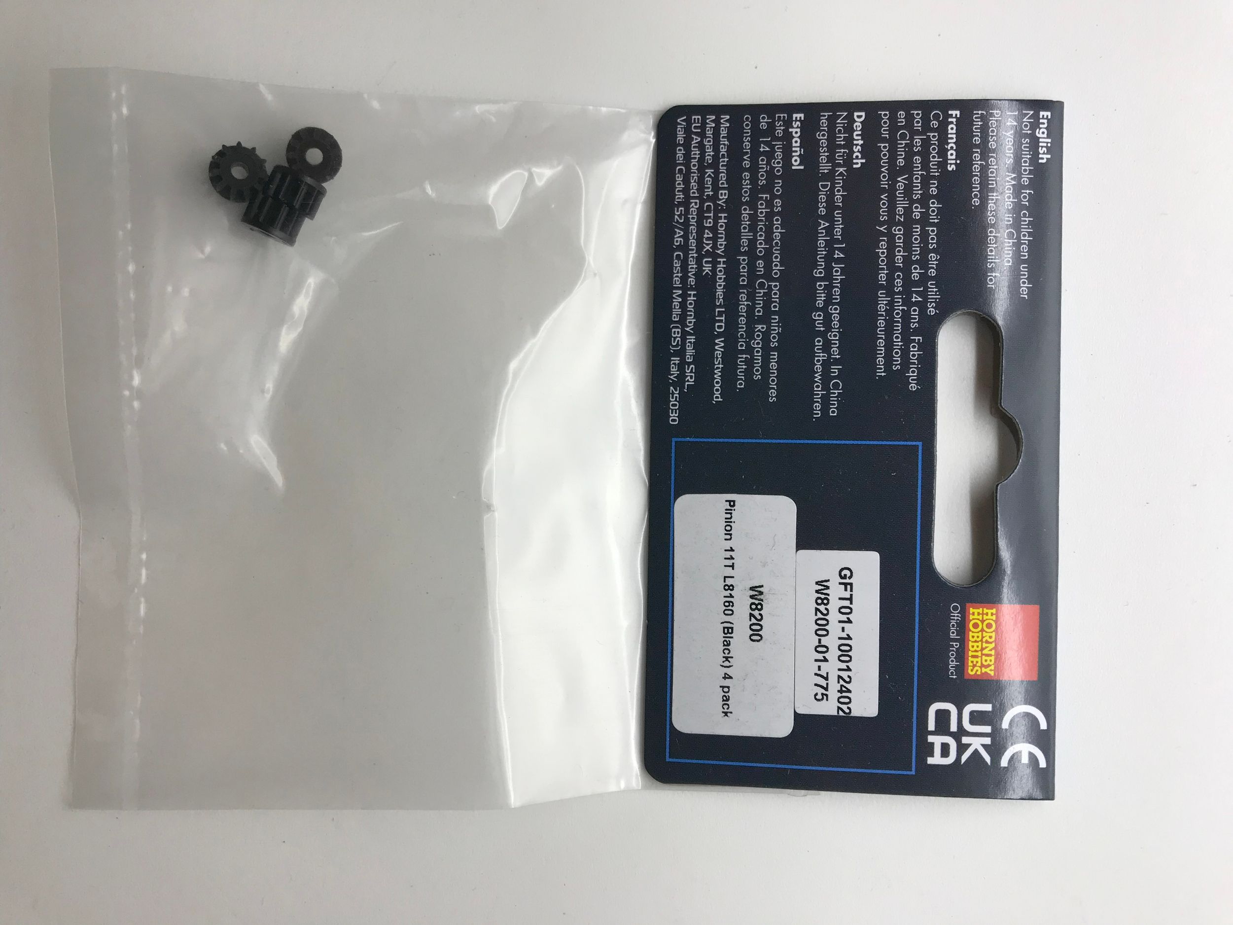 Accessory pack, Pinion 11T L8160 (Black) 4 pack