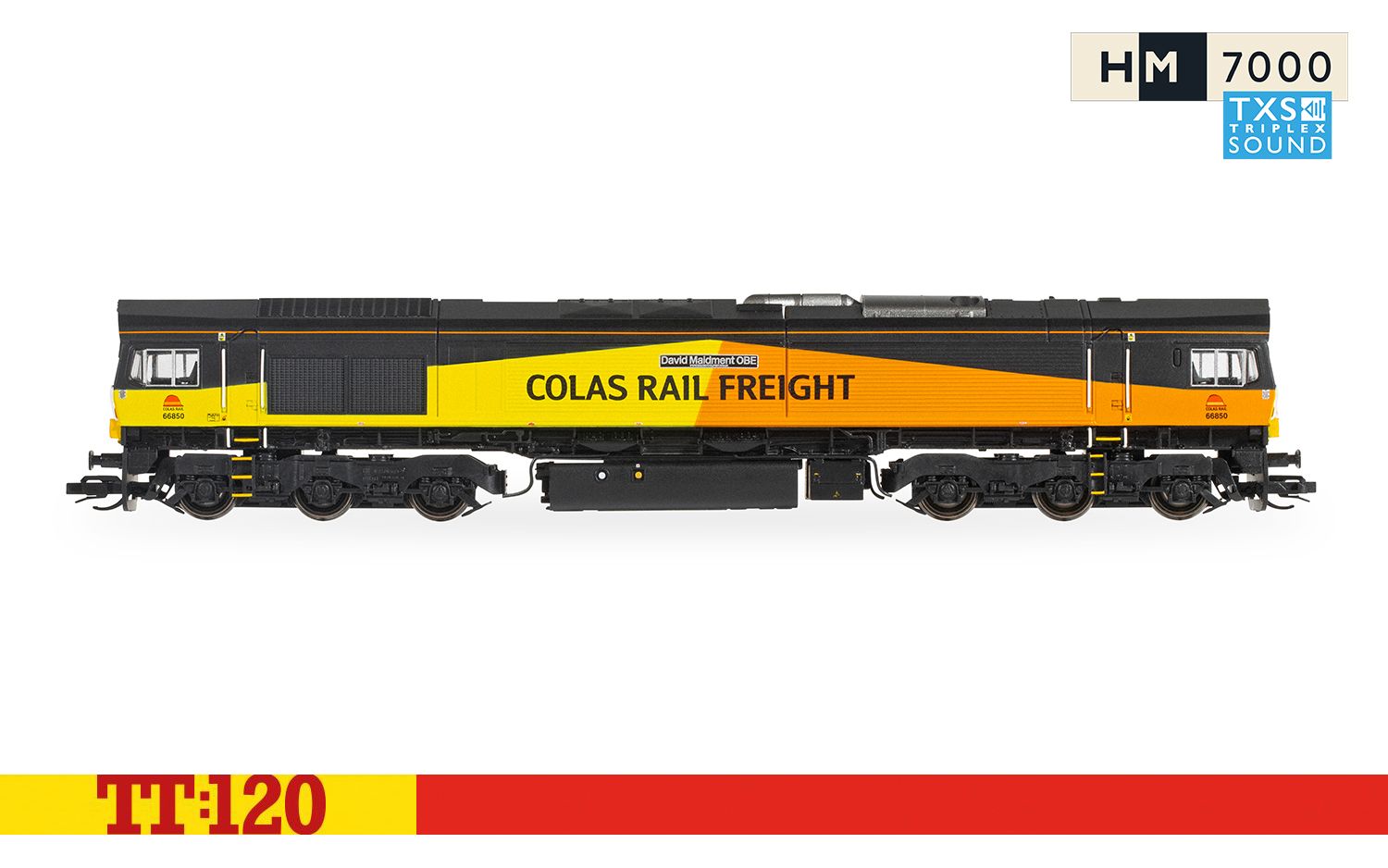 Colas Rail, Class 66, Co-Co, 66850, 'David Maidment OBE' - Era 11 (Sound Fitted) Colas Rail, Class 66, Co-Co, 66850, 'David Maidment OBE' - Era 11 (Sound Fitted)