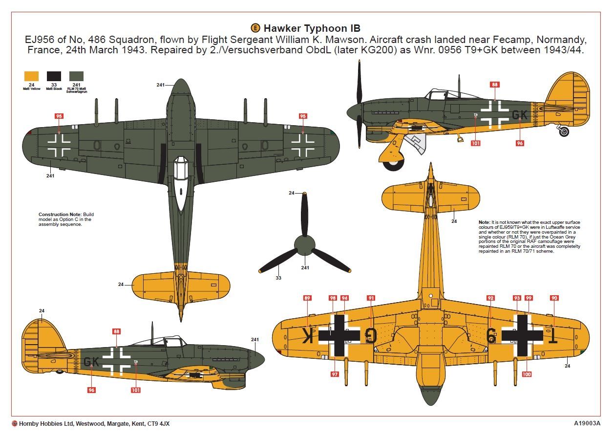 A19003A Hawker Typhoon Mk.1B - Car Door