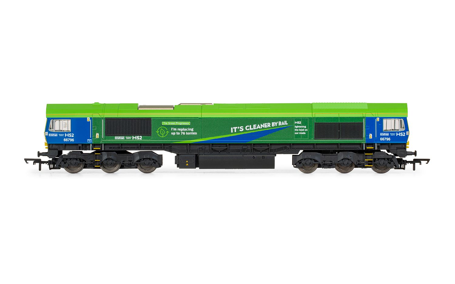 GBRf, HS2 Class 66, Co-Co, 66796 'The Green Progressor' - Era 11