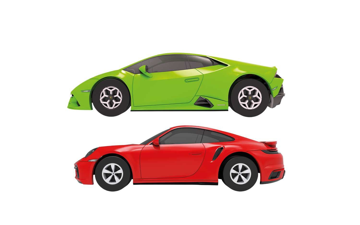 G1178T Micro Scalextric Super Speed Race Set Lamborghini vs Porsche Battery Powered Set