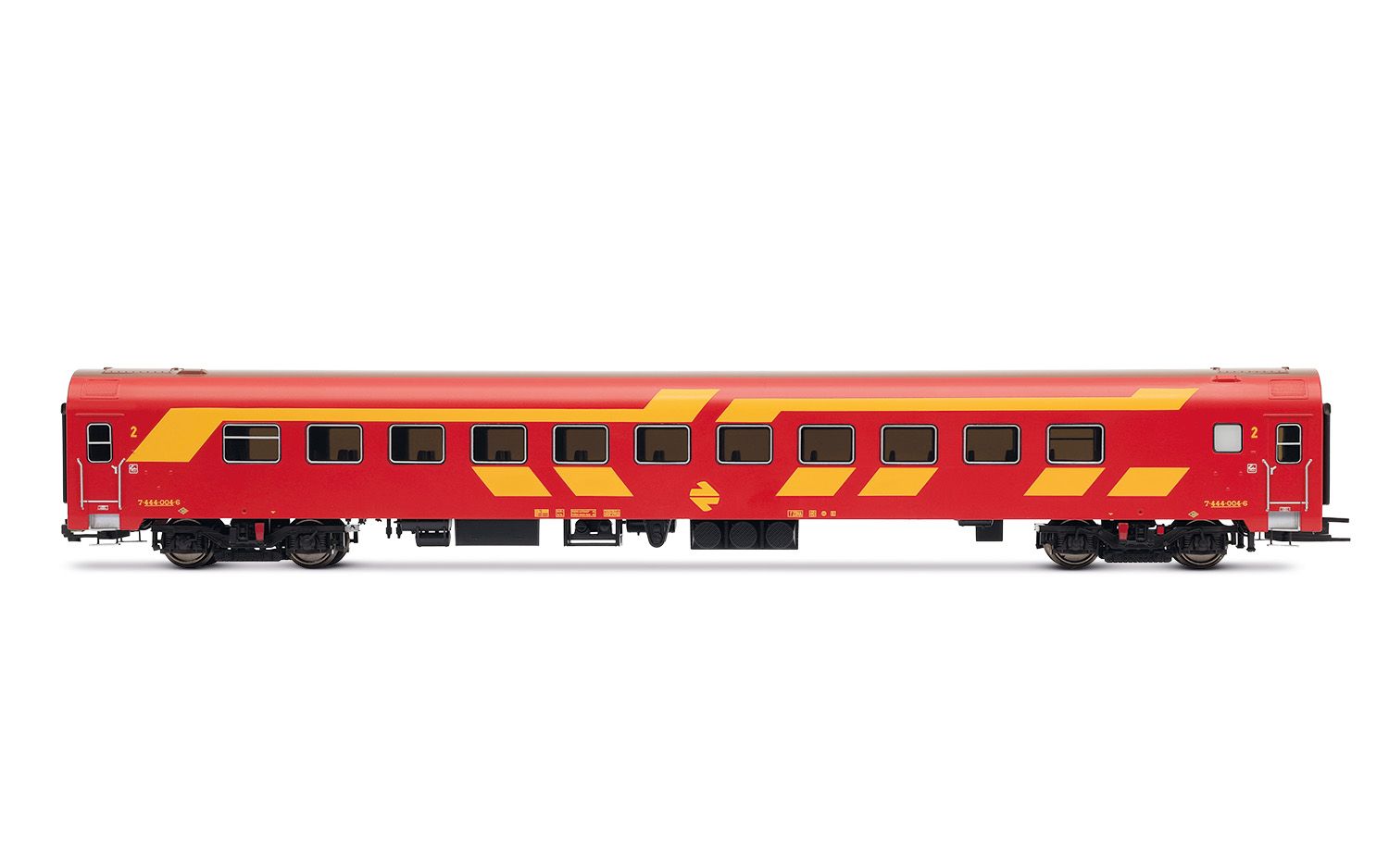 RENFE, 3-unit EMU class 444, unit 444-004 in original red/yellow livery, ep. IV
