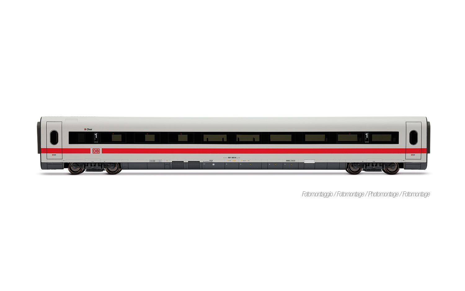 DB AG, ICE1, Tz 186 „Chur”, 4-tlg. Set Zwischenwagen (1 x Wagen 1. Klasse + 3 x Wagen 2. Klasse), „Bock auf Graubünden”