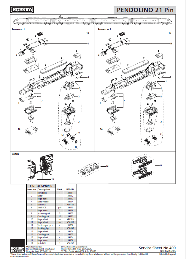 Avanti West Coast - Class 390 - 390121  - 4 Car Train Pack (COP26 Livery)