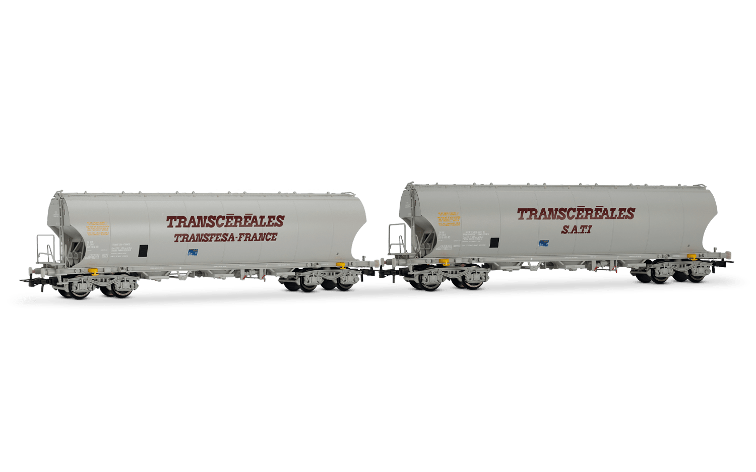 Coffret 3 Wagons Céréaliers SNCF TranscéRéales Roco 76033 - Train HO - Époque 4