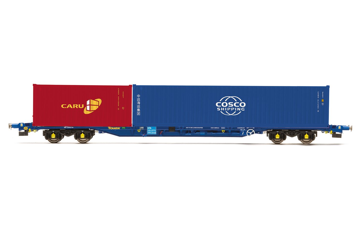 Touax, KFA, Container Wagon with 1 x 20' & 1 x 40' Containers - Era 11 Touax, KFA, Container Wagon with 1 x 20' & 1 x 40' Containers - Era 11