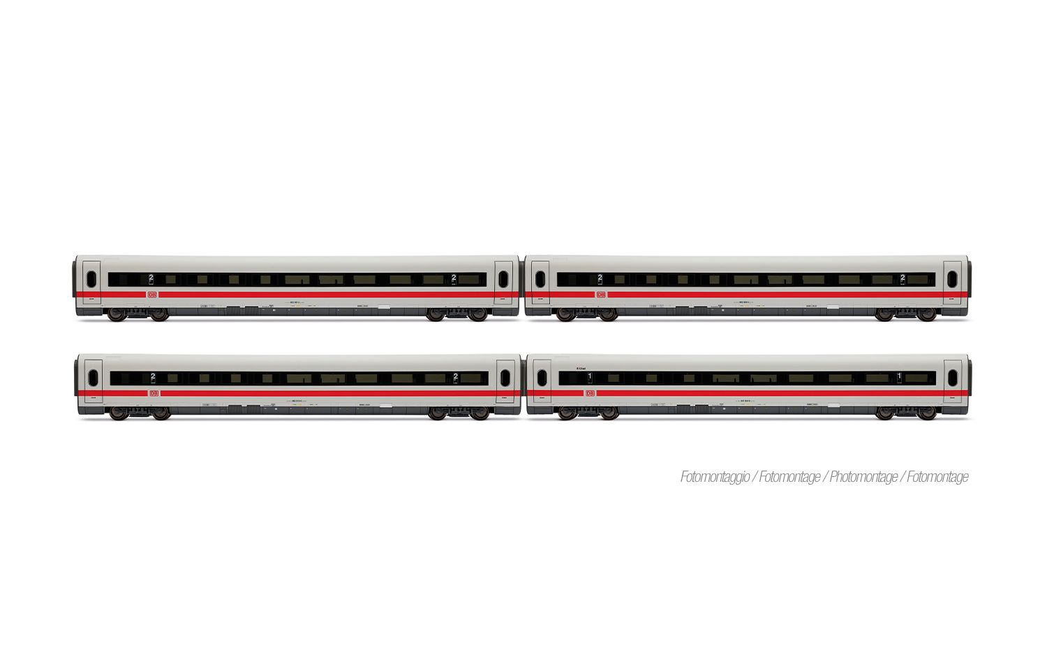 DB AG, ICE1, Tz 186 „Chur”, 4-tlg. Set Zwischenwagen (1 x Wagen 1. Klasse + 3 x Wagen 2. Klasse), „Bock auf Graubünden”
