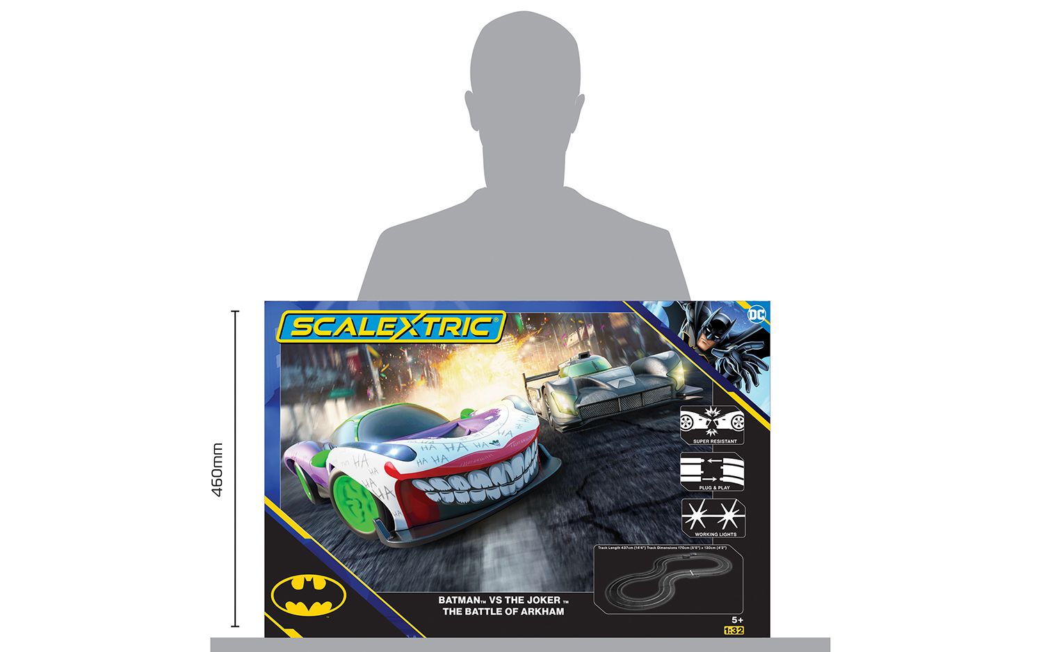 Scalextric Batman vs Joker 'The Battle of Arkham' Race Set