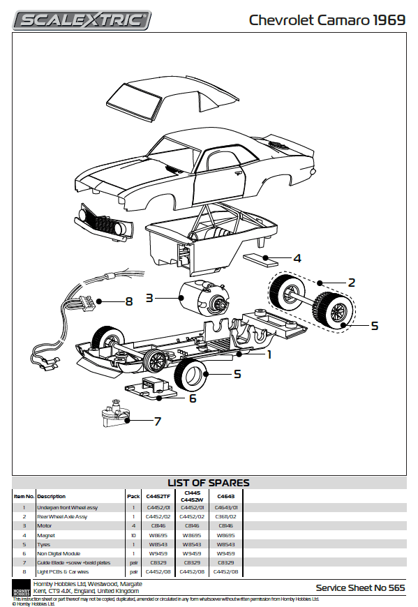 Scalextric Standard Motor Pack (35mm Shaft)