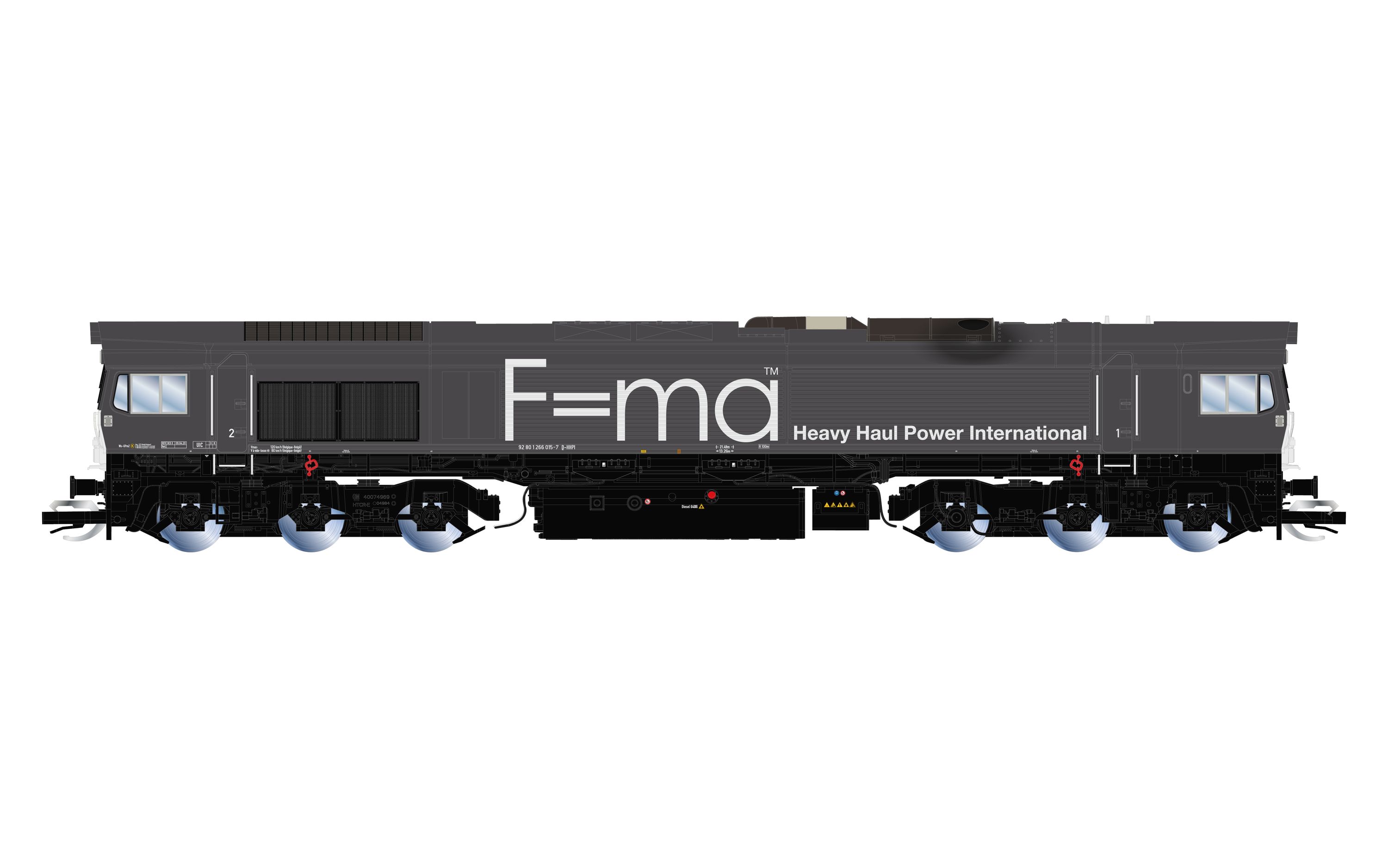 HN9069 Heavy Haul Power, diesel-electric locomotive class 66, grey