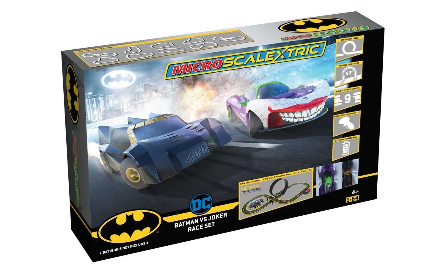G1155M Micro Scalextric Batman vs Joker Set Battery Powered Race Set