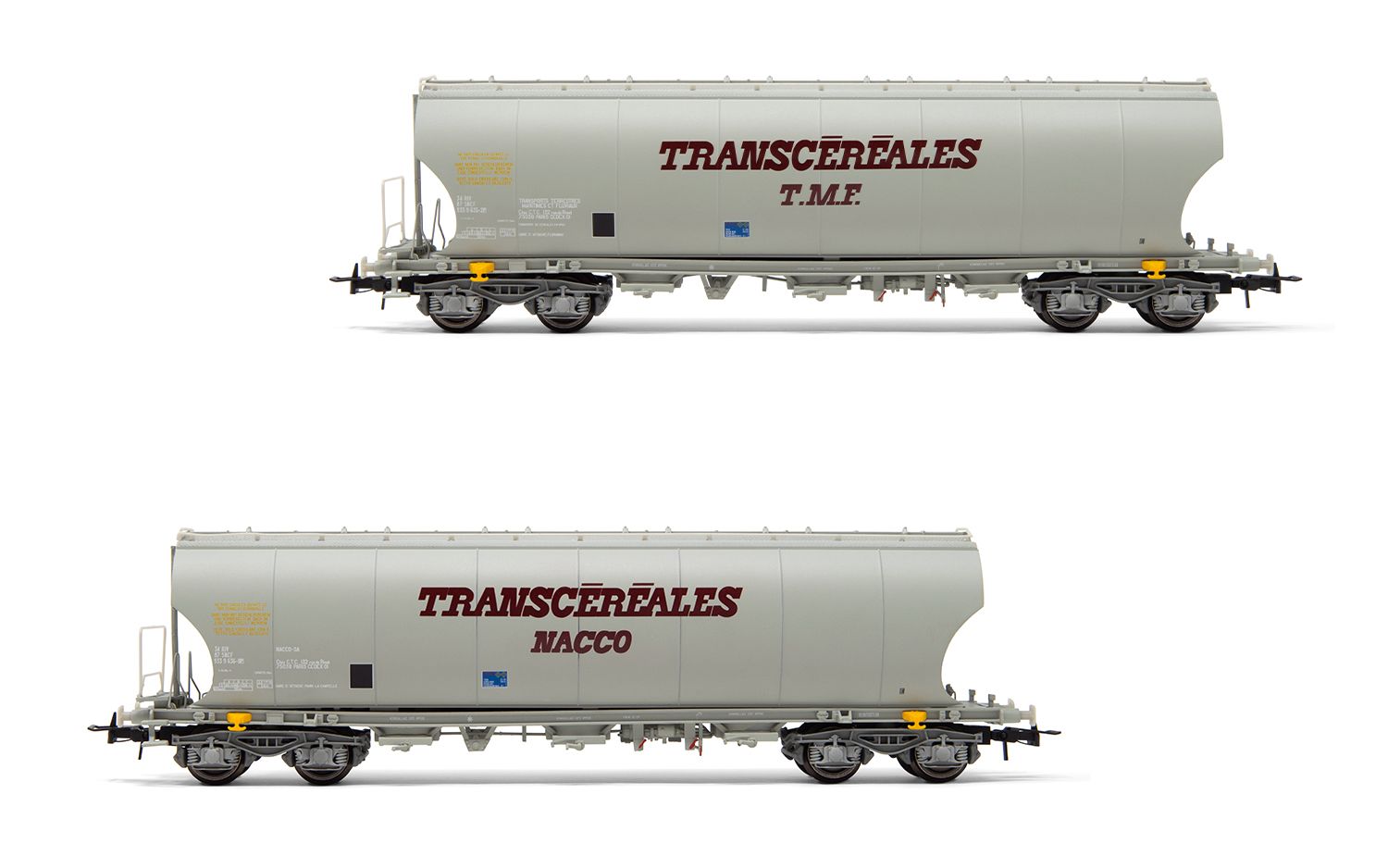 Set de 2 wagons trémie céréaliers à bogies Groupe Soufflet, SNCF, Ep