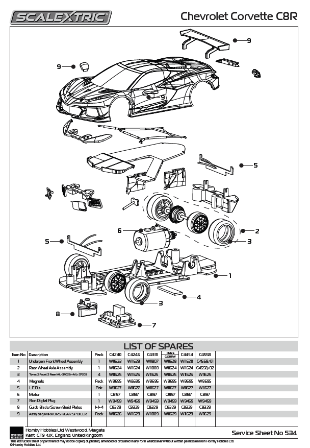 Scalextric Chevrolet Corvette C8R No.4 24hrs Daytona 2020 (C4240