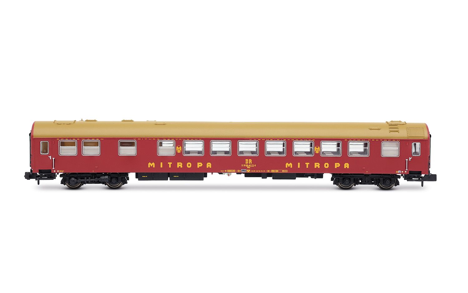 DR, 3-unit set of "OSShD" coaches type B, no. 2/2, consisting of 1 x WR + 2 x B, green/beige livery, ep. IV