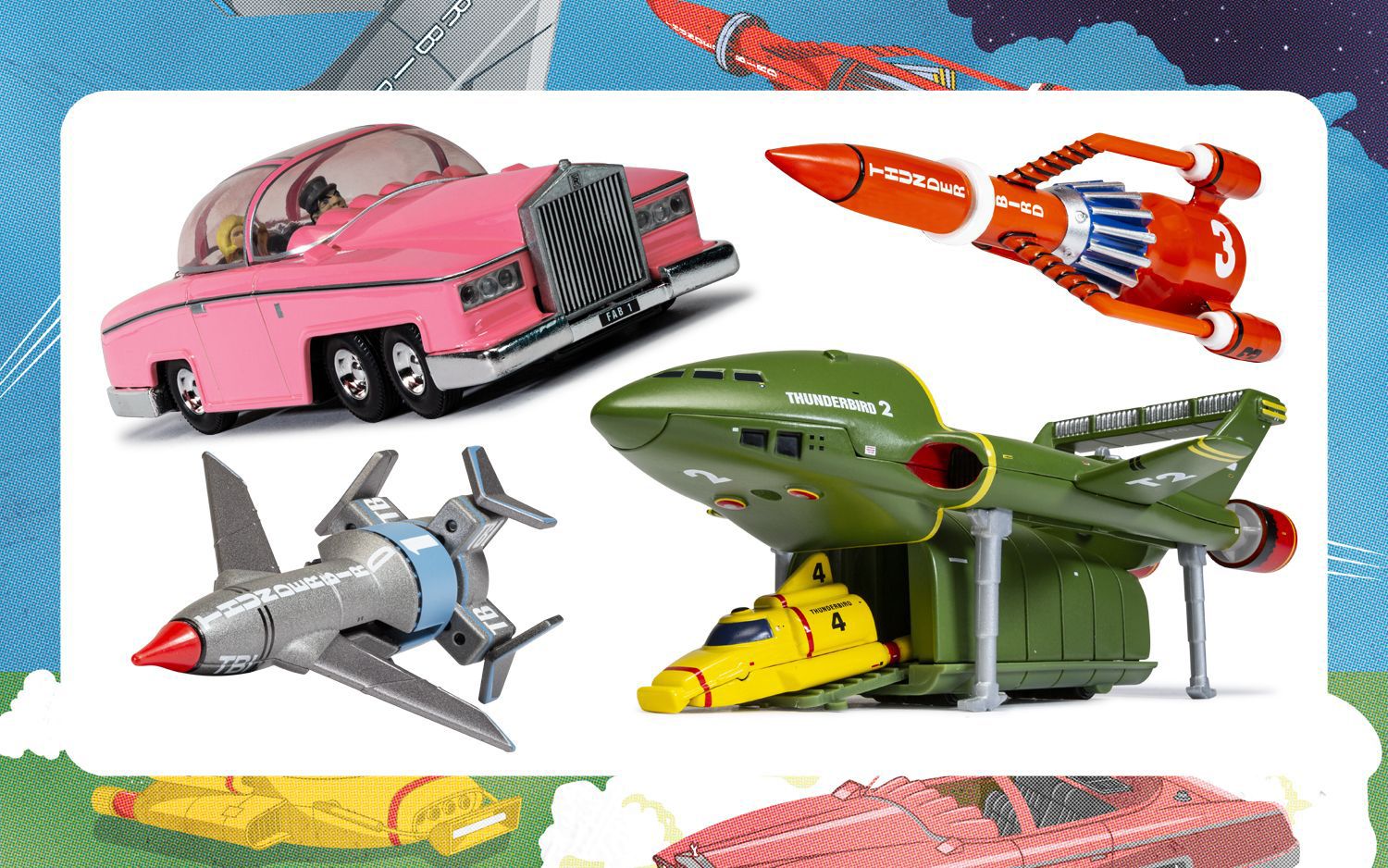 Thunderbirds are Go 2 & 4 Classic TB2 and TB4 Die Cast Metal