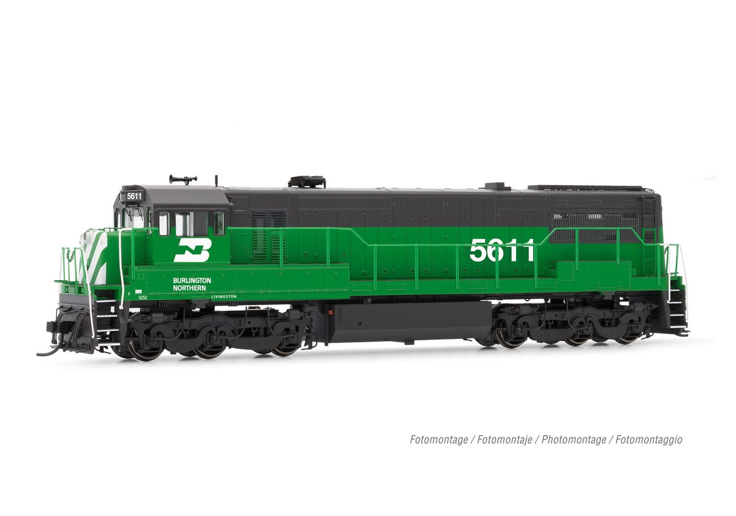 HR2887 Burlington Northern, U25c Phase II, running number #5611