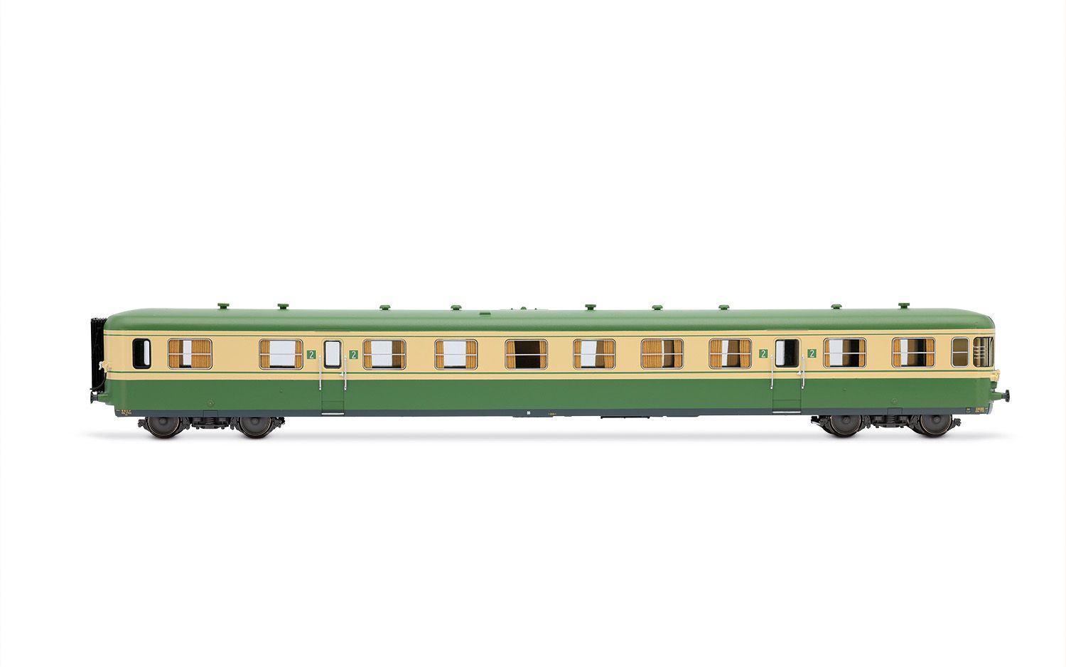 SNCF, diesel railcar RGP I with trailer, green/beige livery, ep. IV