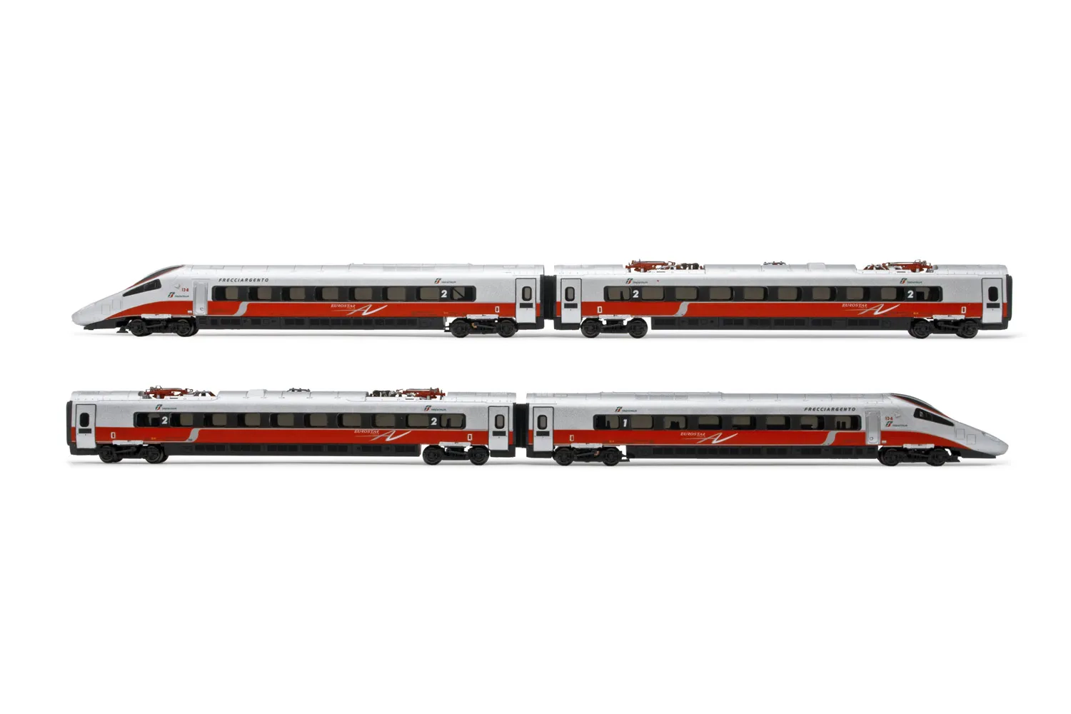 FS, 4-tlg. Set elektrischer Triebzug Reihe ETR 610, in ”AV Frecciargento”-Lackierung, Ep. VI