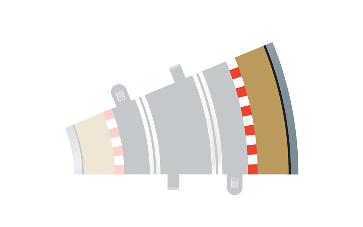 Radius 2 Curve Outer Borders 22.5¬∞ x 4