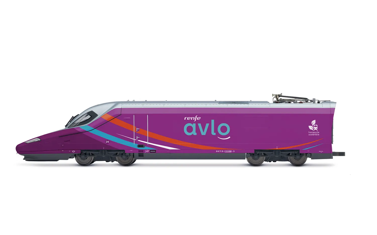 RENFE, 5-unit base set of the high-speed train "AVLO", purple livery, ep. VI, with sound decoder