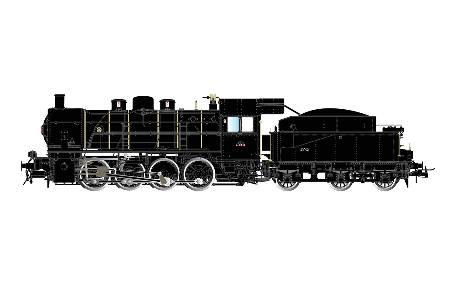 SNCF, locomotive à vapeur 2-040 D 65, dépôt de Calais, ép. III