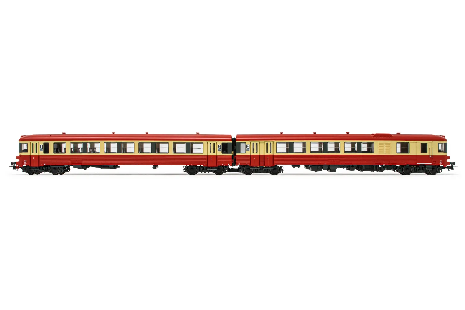 SNCF, autorail diesel EAD X 4700 (XBD 4732 + XRAB 8729), livrée rouge/beige, ép. IV