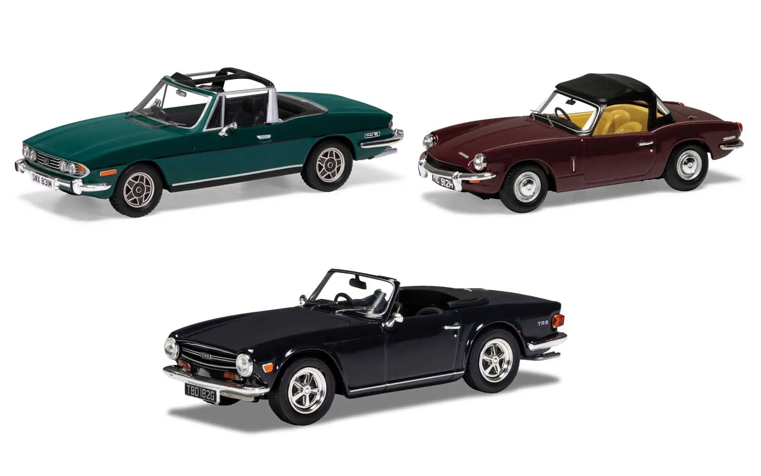 Sporting Triumph collection. Stag, Spitfire TR6