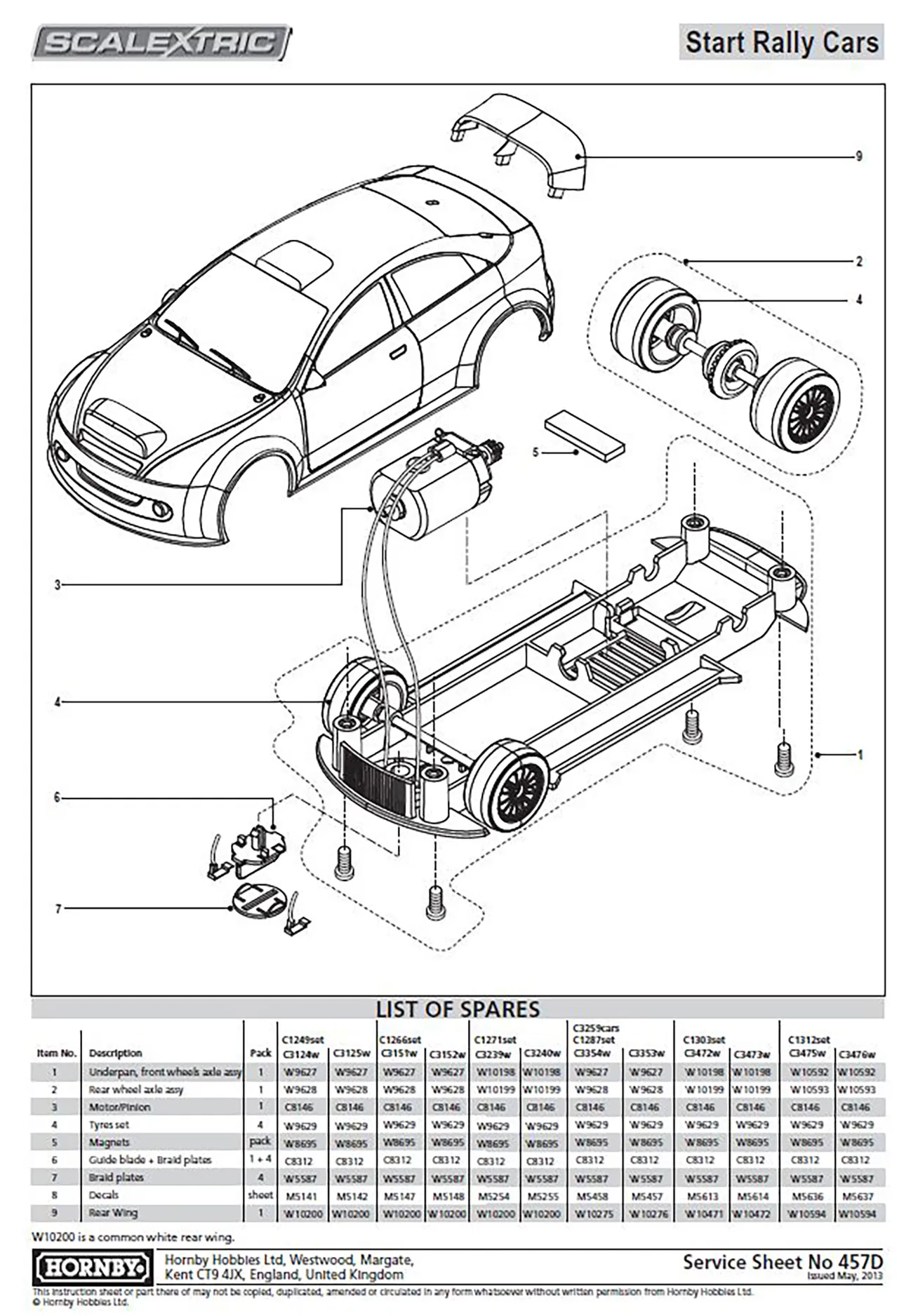 rear axle assy, Start Rally Car Rear Wheel Axle Assembly (C3239)