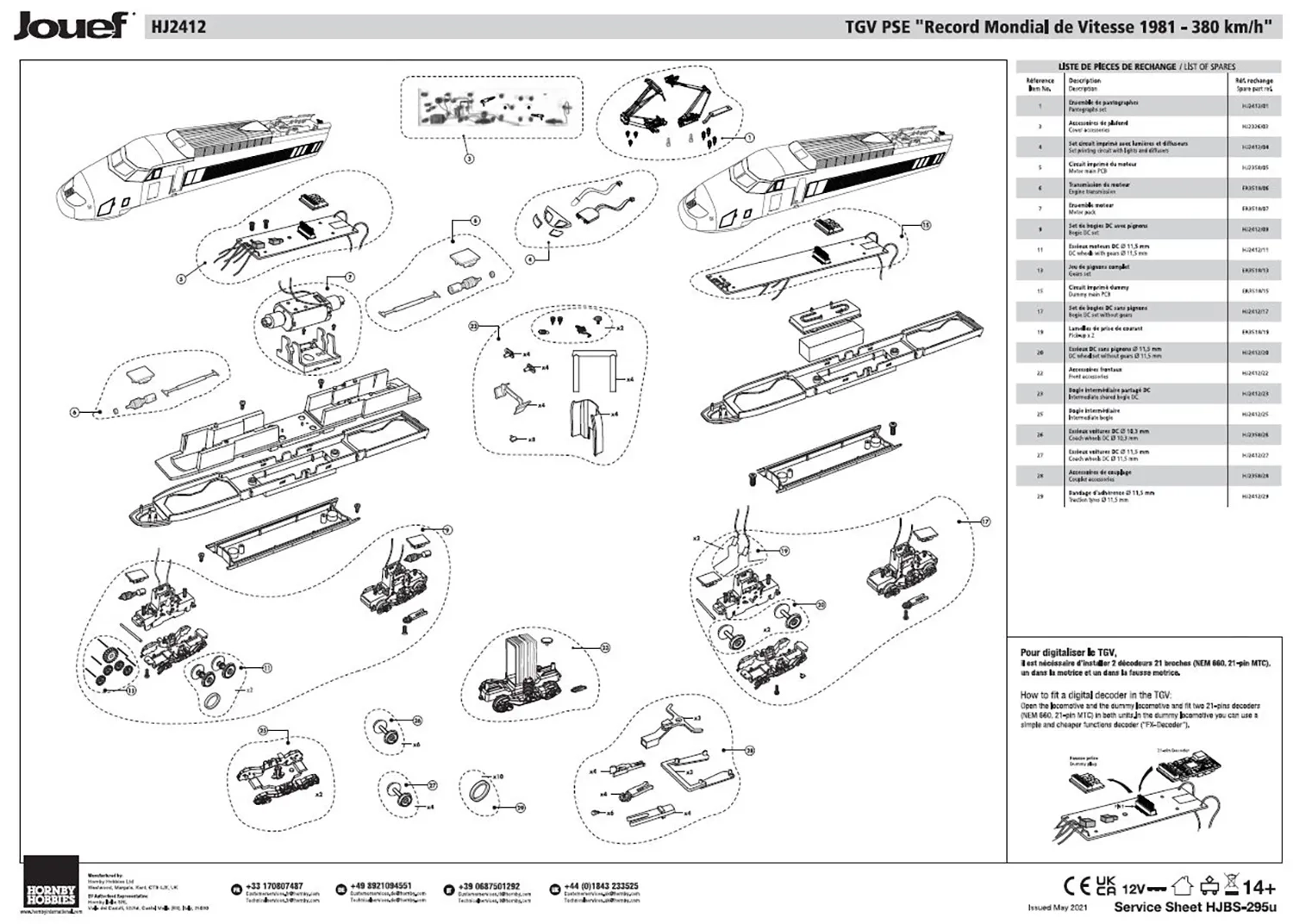 TGV PSE "Record Mondial de Vitesse 1981 - 380 km/h" Gears set
