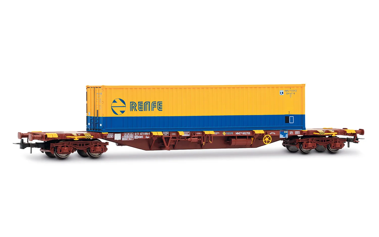 Arnold HN6652: Wagon de fret wagon plat conteneur Citroën Renfe Ep.IV 1