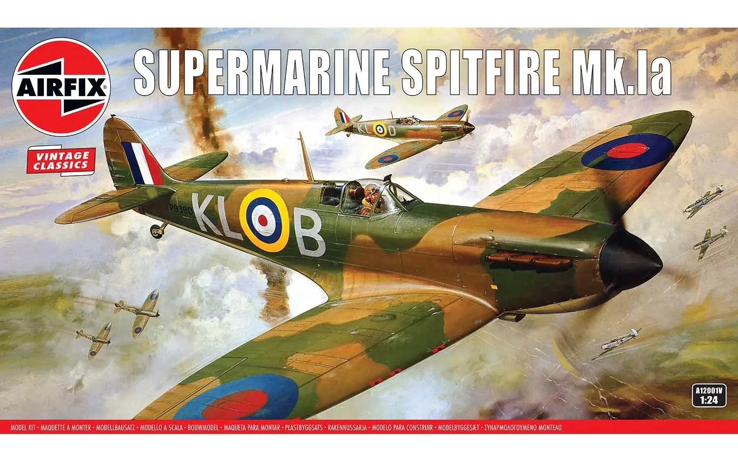 Plastic Model Kit Airfix Supermarine Spitfire Mk1a Starter Set Scale 1:72 