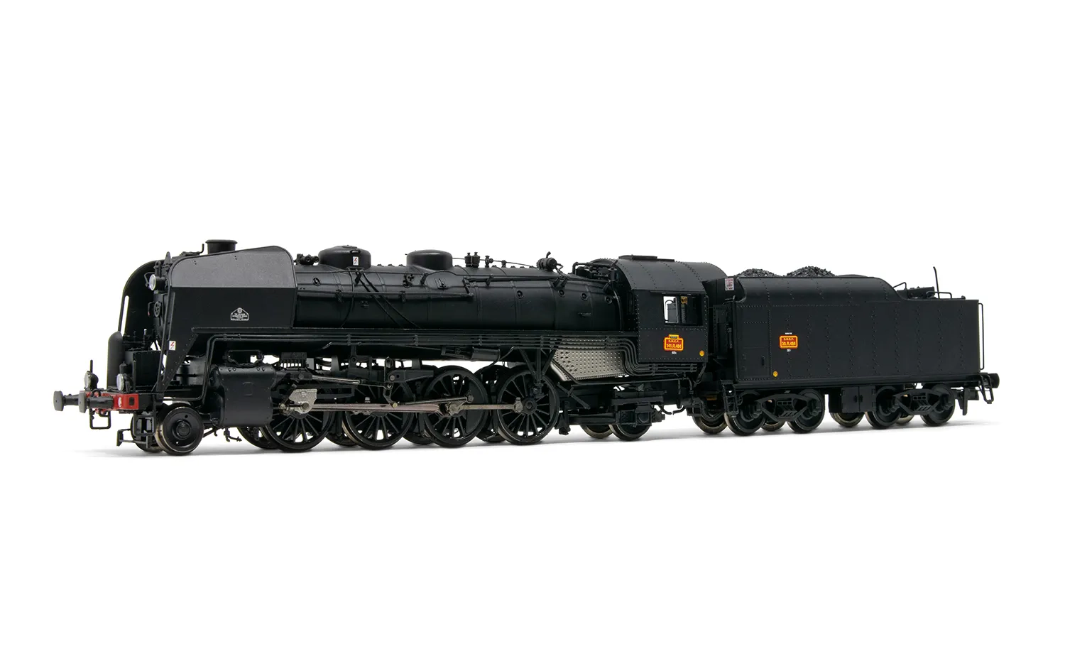 SNCF, locomotive à vapeur 141 R 484, avec 3 feux avant et tender à charbon, livrée noire, dépôt Hausbergen, ép. III, avec décodeur sonore