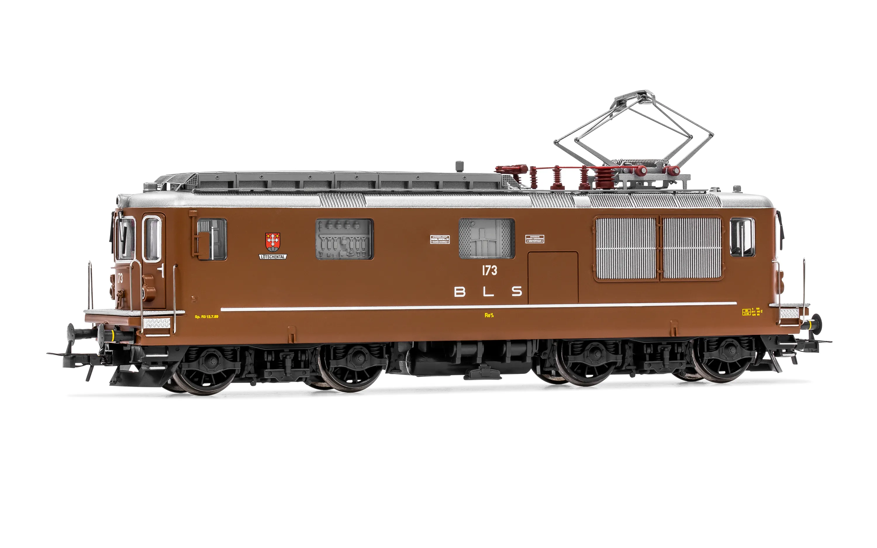 BLS/SEZ, 2-unit set of electric locomotives class Re 4/4, brown livery, including 1 x BLS 173 "Lötschental" and 1 x SEZ 177 "Zweisimmen", period IV