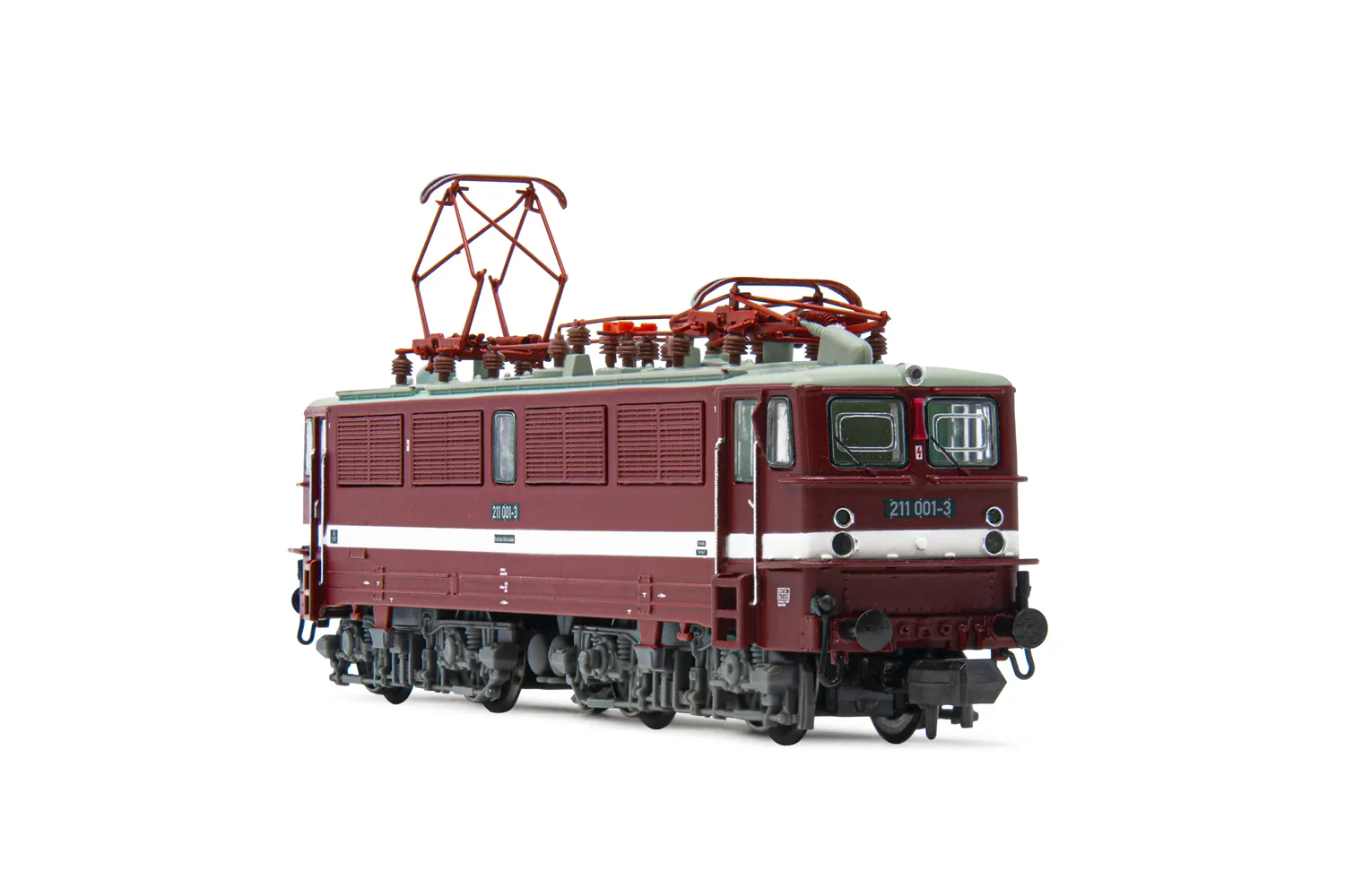 DR, locomotive électrique classe 211, livrée rouge avec ligne blanche de décoration épaisse, ép. IV, avec décodeur DCC
