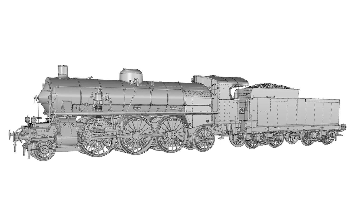 FS, Dampflokomotive Gr. 685, 1. Serie, mit kurzem Kessel und elektrischen Lampen, Ep. III