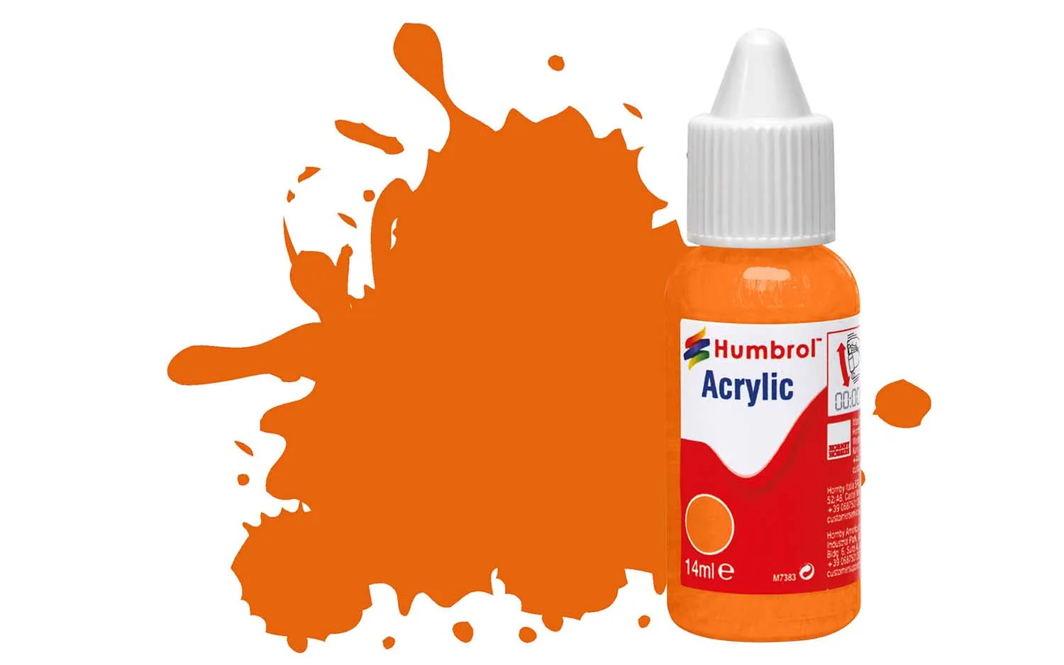 Acrylic Paint: 18 - Orange - Gloss - (14ml)