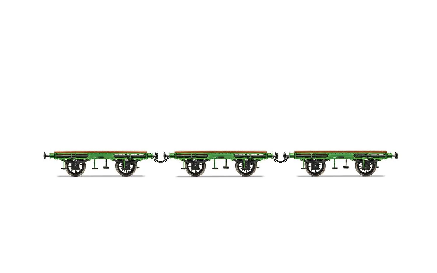 Flat Bed Wagon Pack containing 3 x Flat Bed wagons (Stephenson's Rocket)