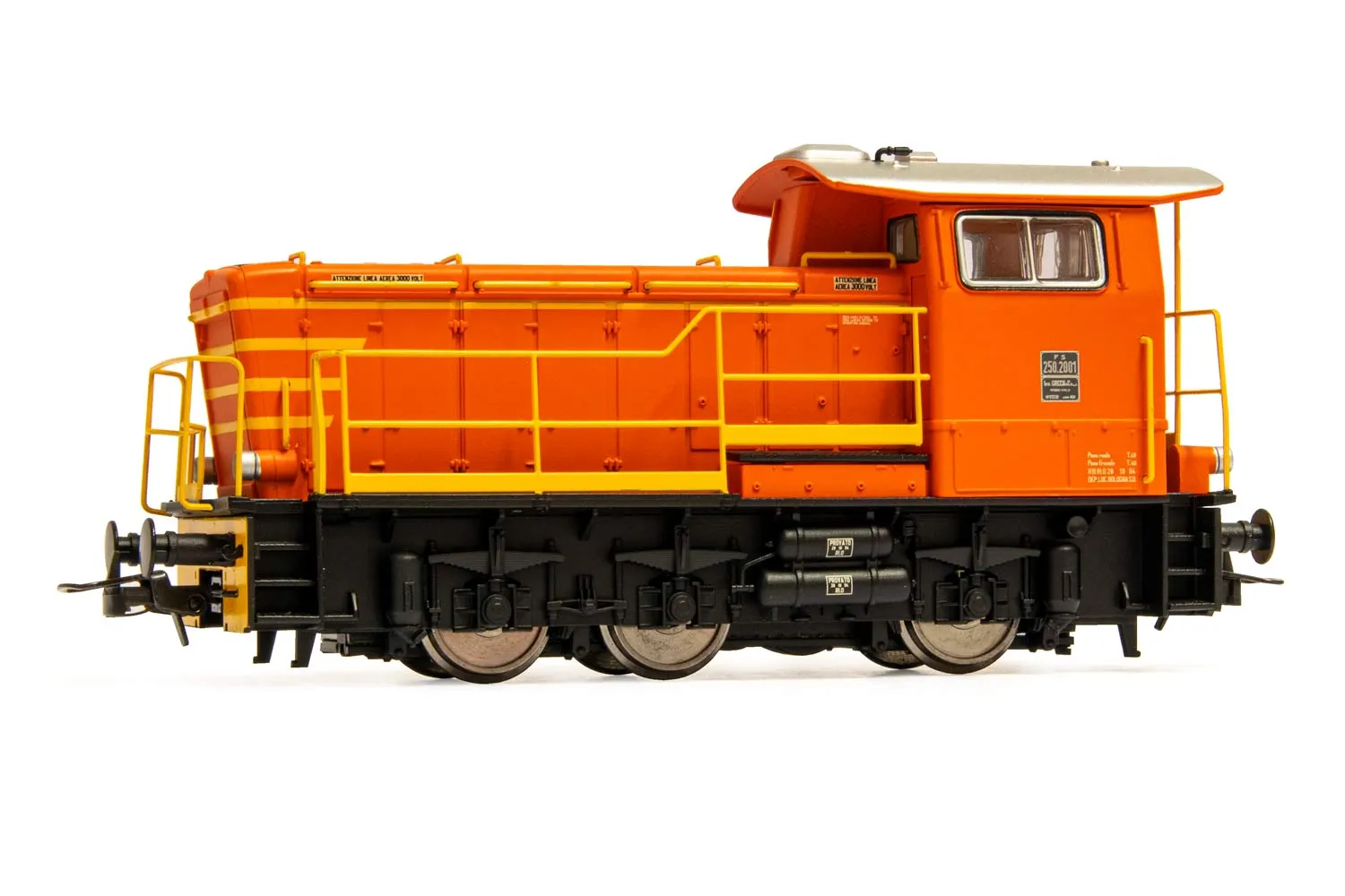 FS, locomotiva diesel gruppo D.250 2001, livrea arancio, ep. V, con DCC Sound decoder