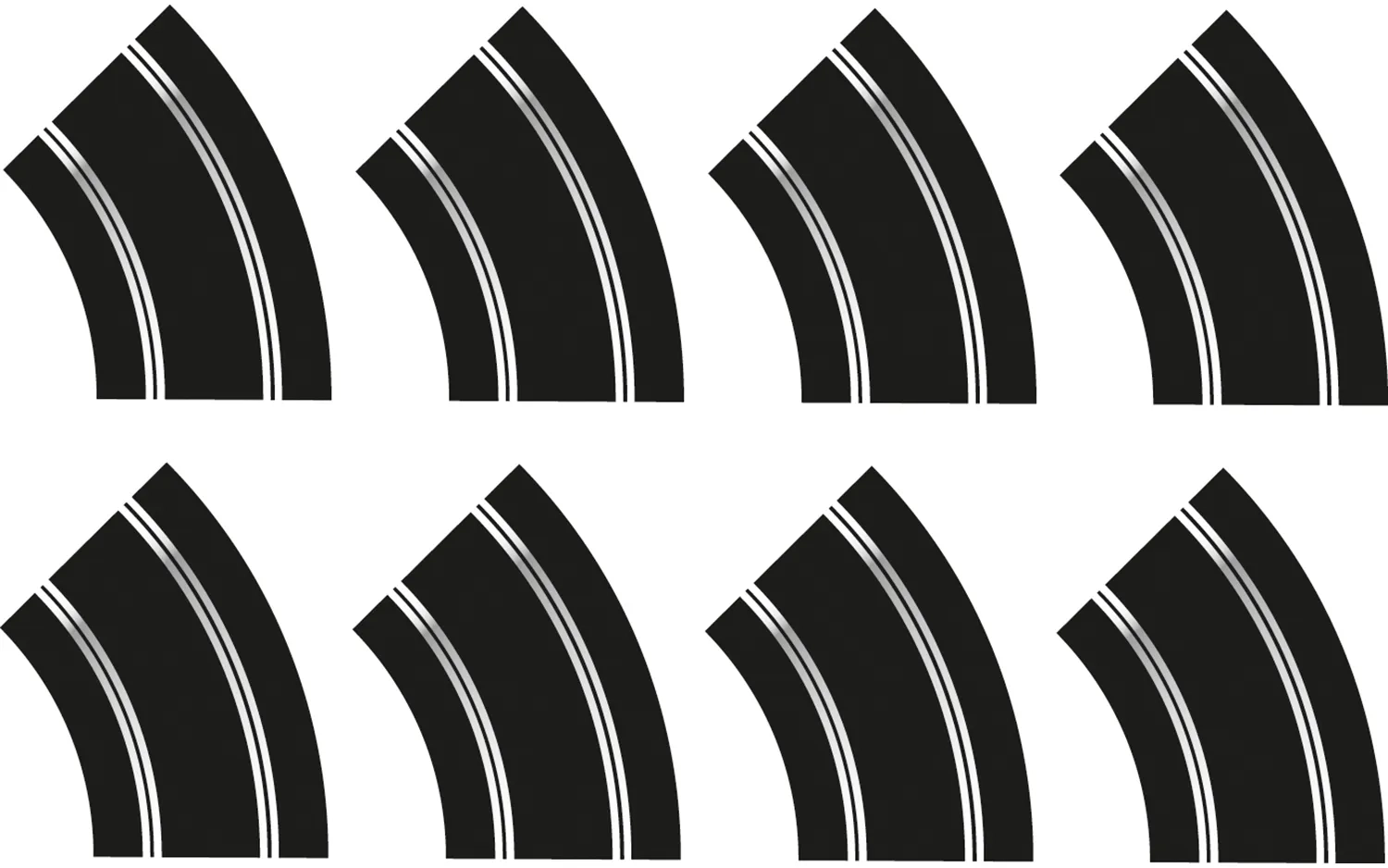 Scalextric R2 Curves (x8) Track Extension Pack