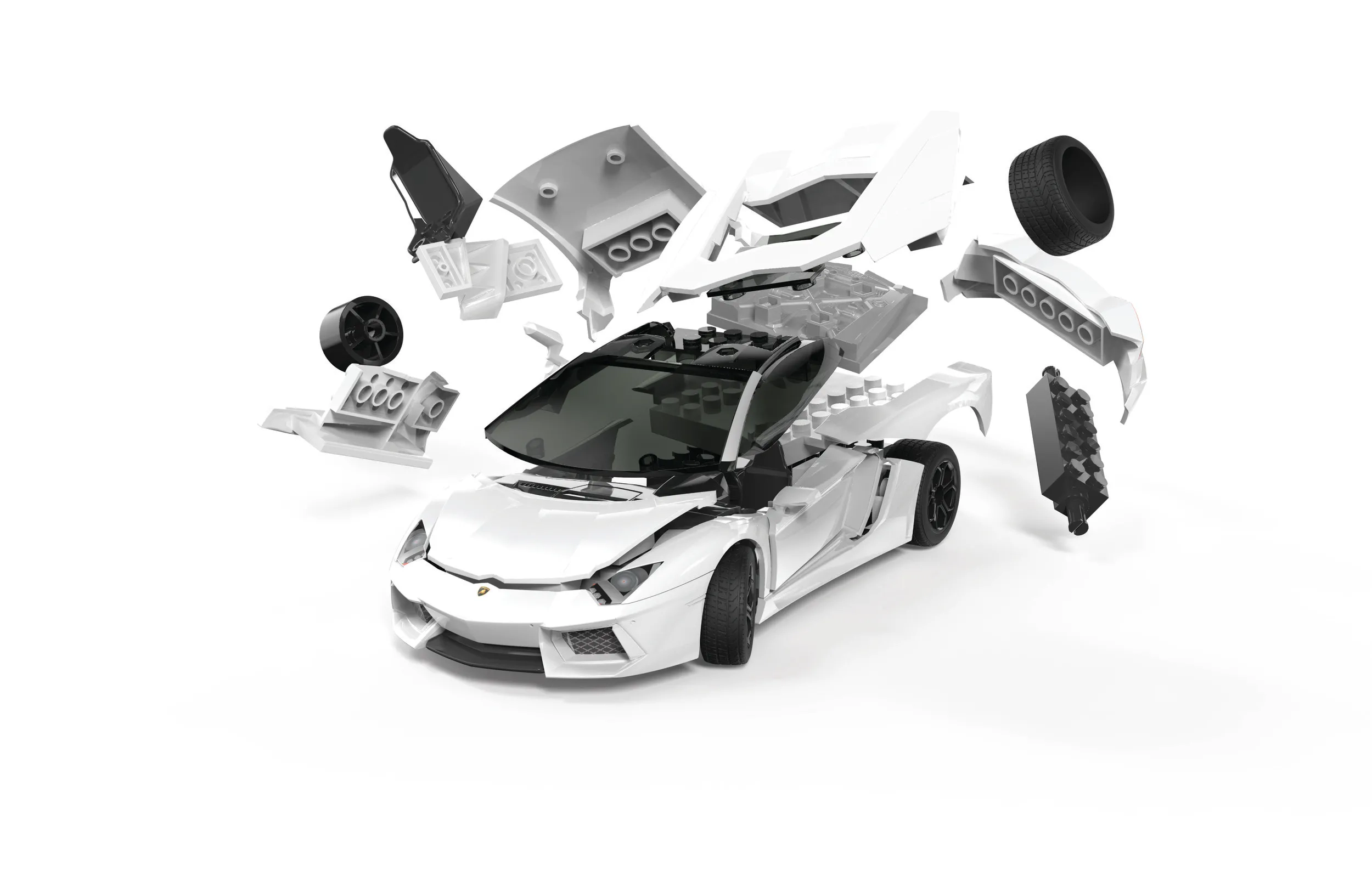 QUICKBUILD Lamborghini Aventador white
