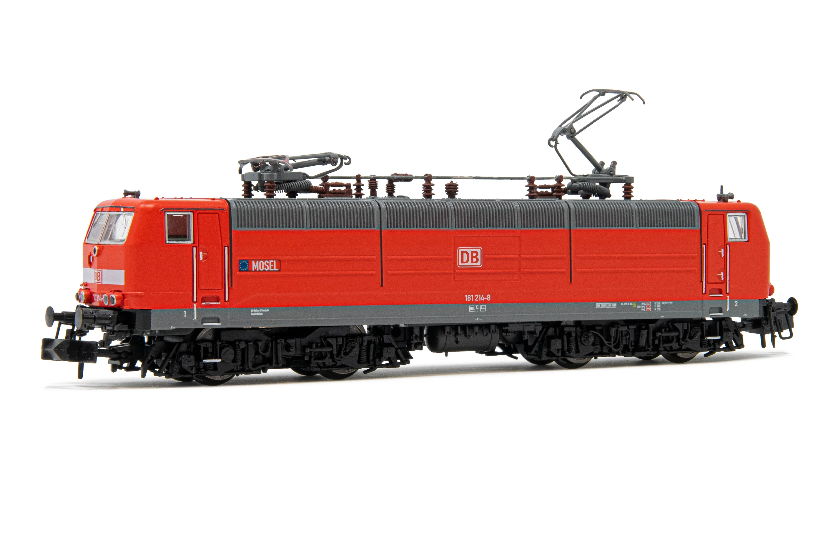 DB AG, locomotora eléctrica clase 181,2, decoración rojo tráfico, con nombre "Mosel", ép. V, con decoder de sonido