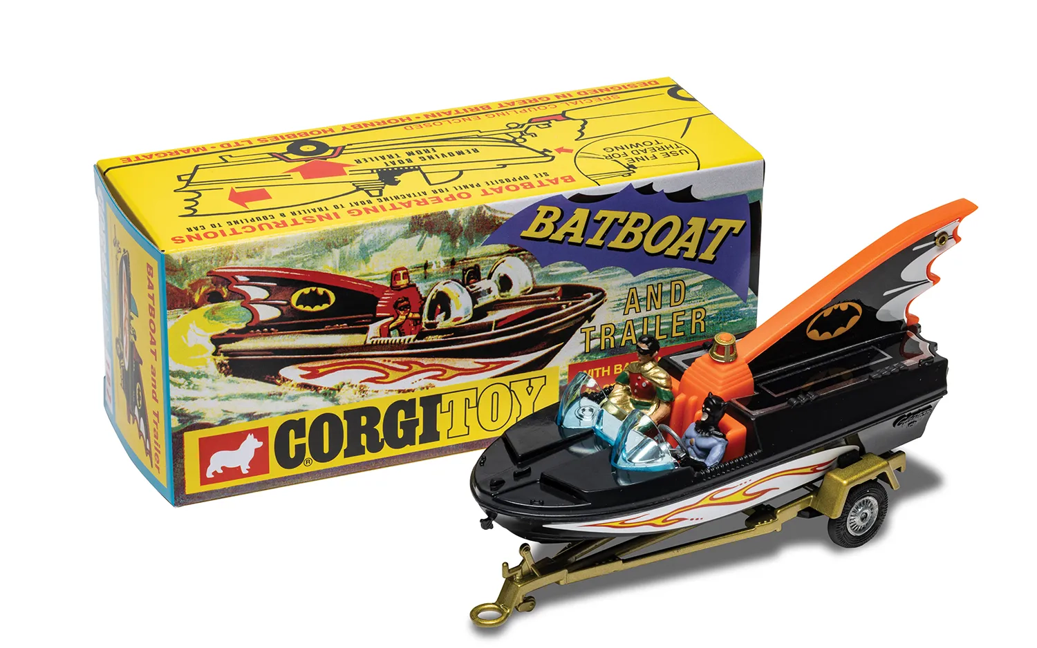Corgi Toys 107 - Bat Boat With Batman & Robin (Reissue)