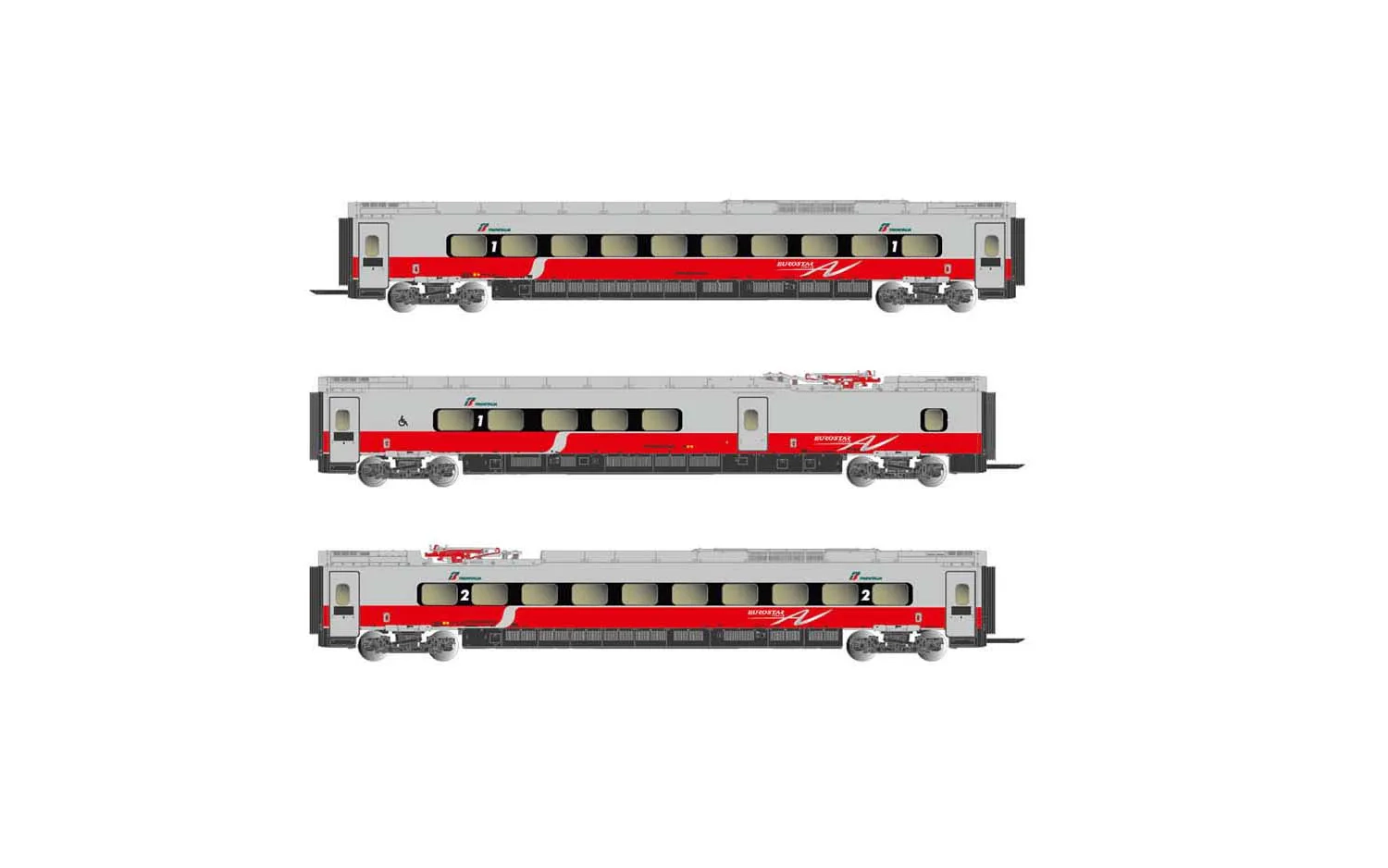 FS, set di 3 carrozze intermedie per HN2473, livrea "AV Frecciargento", ep. VI