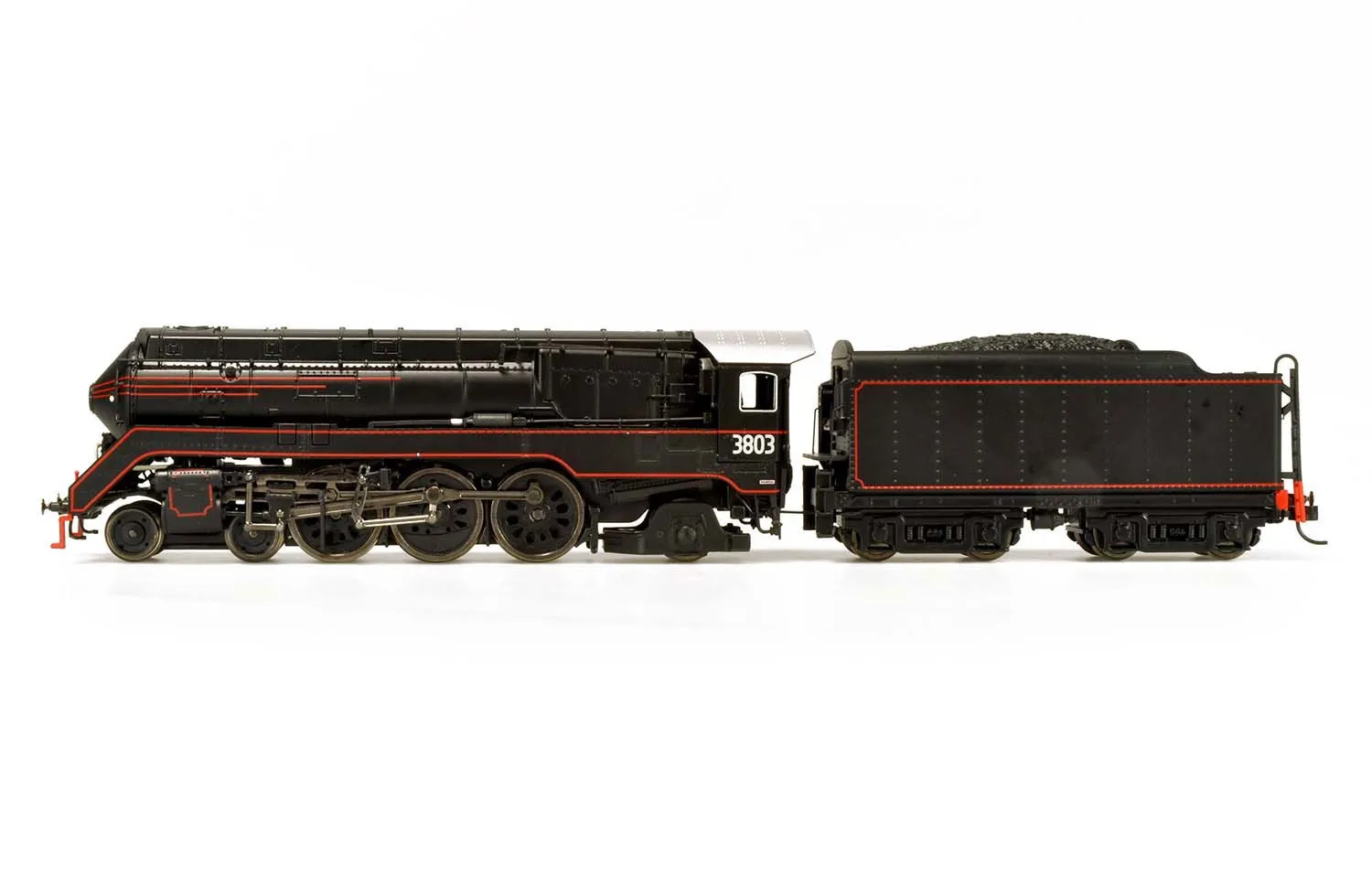 NSW, steam locomotive C38, black/red livery, period III
