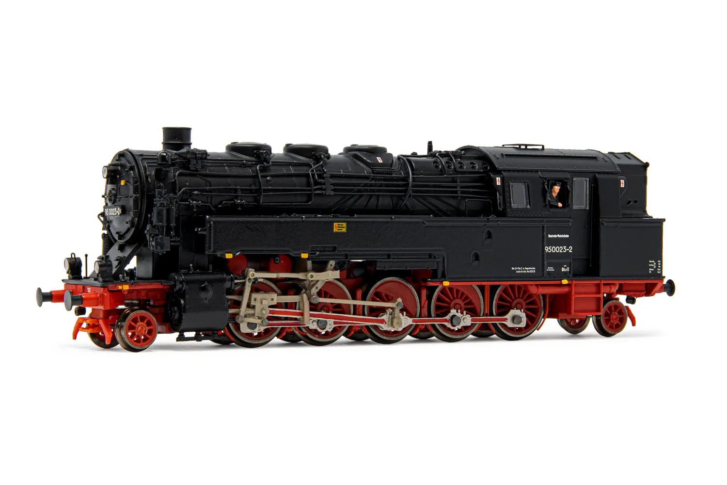 DR, locomotora a vapor clase 95 0023-2, en versión carbón, decoración roja/negra, ép. IV